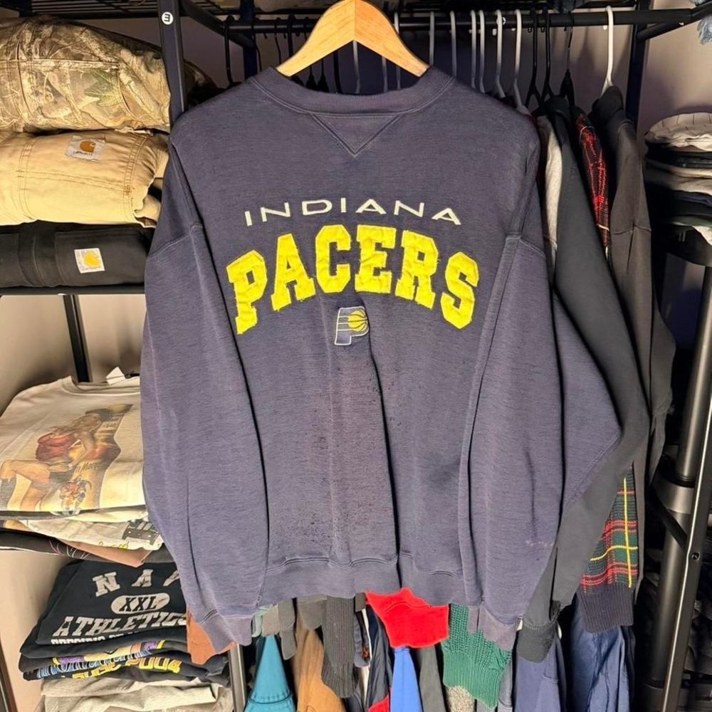 🏀 Cadre Athletic Indiana Pacers Vintage Crewneck Sweatshirt | Navy Size L 90s